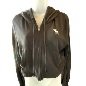 Abercrombie & Fitch Hooded Sweatshirt Gray Logo Soft A&F Collection Size Small